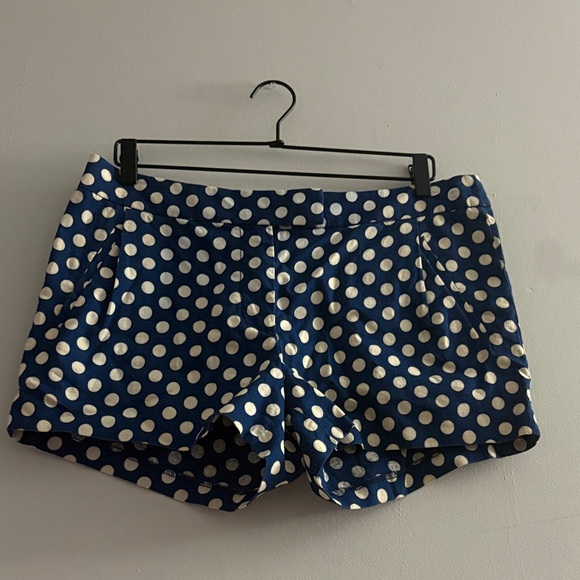 J. Crew High Waist Polka Dot Shorts - Navy and White - Picture 5 of 13